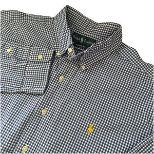 Ralph Lauren Classic Fit Men’s XL Oxford Blue Check Long Sleeve Button Down Pony